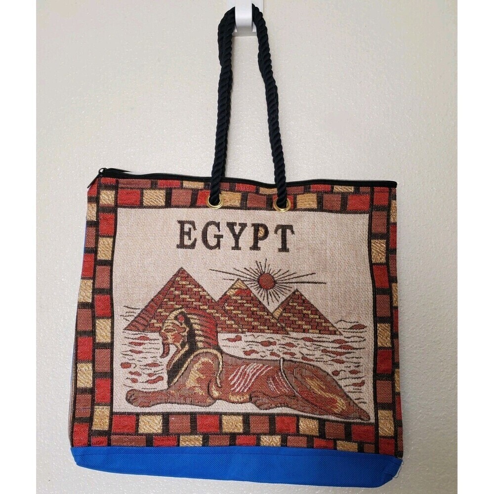 Egyptian King Tut tote Bag 14”x16" Egypt Pyramids Sphinx Tote Bag